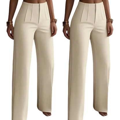 🔥 50% DE DESCONTO – Calça de Terno de Cintura Alta com Pregas e Perna Larga | Fluida, elegante & versátil para todos os momentos