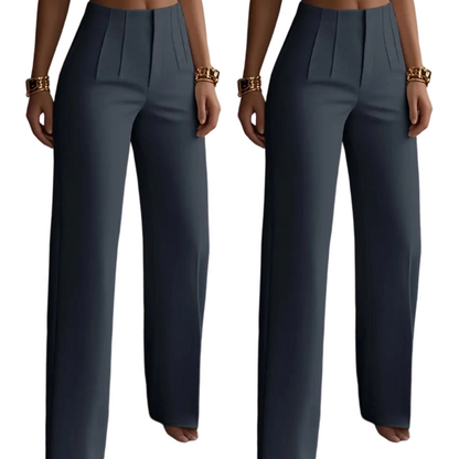 🔥 50% DE DESCONTO – Calça de Terno de Cintura Alta com Pregas e Perna Larga | Fluida, elegante & versátil para todos os momentos