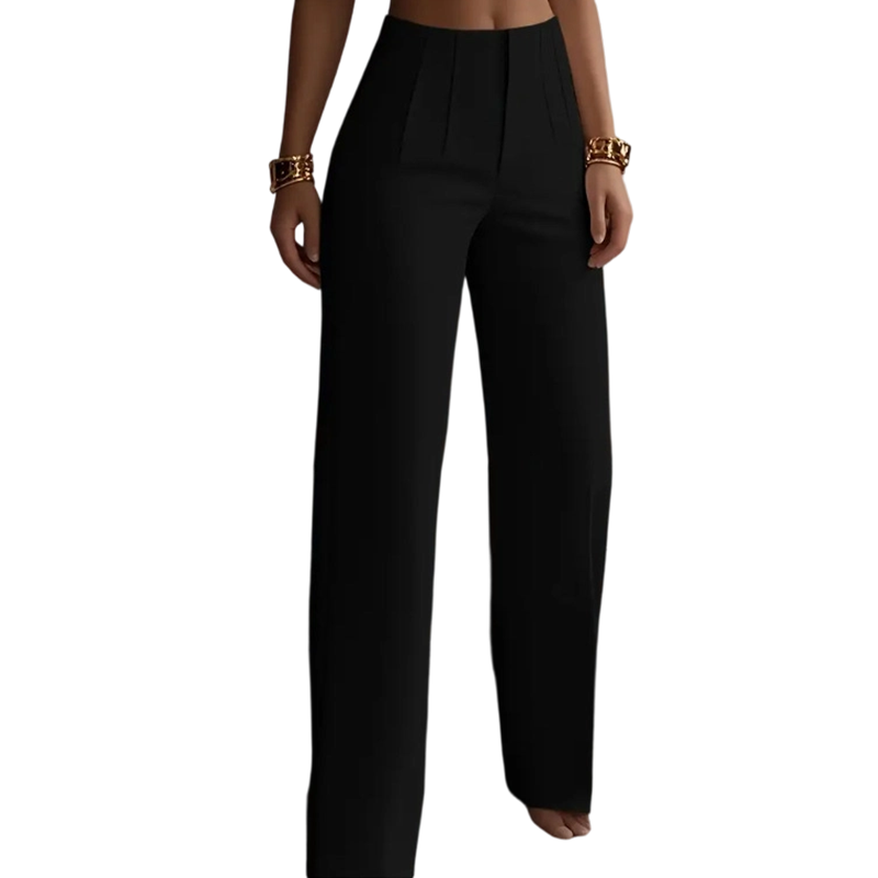 🔥 50% DE DESCONTO – Calça de Terno de Cintura Alta com Pregas e Perna Larga | Fluida, elegante & versátil para todos os momentos