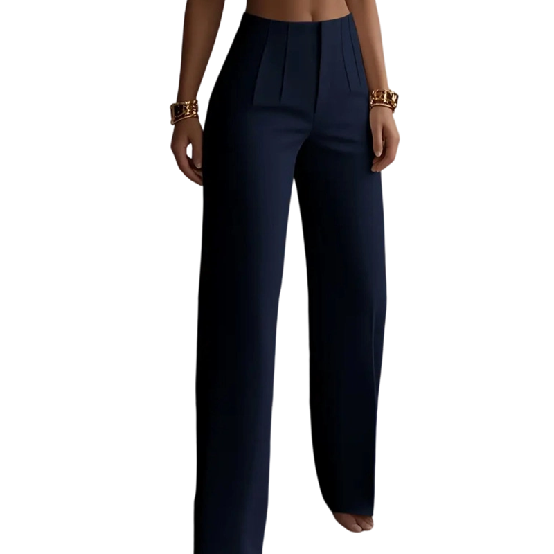 🔥 50% DE DESCONTO – Calça de Terno de Cintura Alta com Pregas e Perna Larga | Fluida, elegante & versátil para todos os momentos