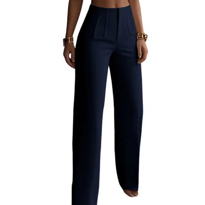🔥 50% DE DESCONTO – Calça de Terno de Cintura Alta com Pregas e Perna Larga | Fluida, elegante & versátil para todos os momentos