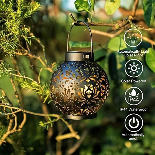 🔥 50% DE DESCONTO – Lanterna Solar Suspensa para Exteriores | Iluminação decorativa, recarregável com energia solar & à prova d'água ☀️