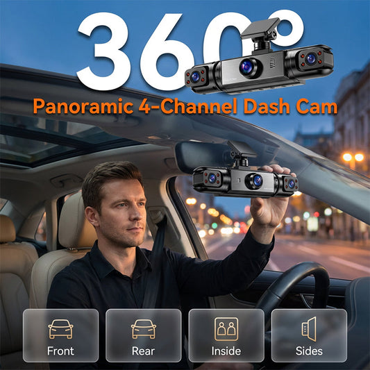 🔥 50% DE DESCONTO 🔥 Dashcam 360° com Gravação HD 1080P | Visão noturna, loop contínuo & segurança total