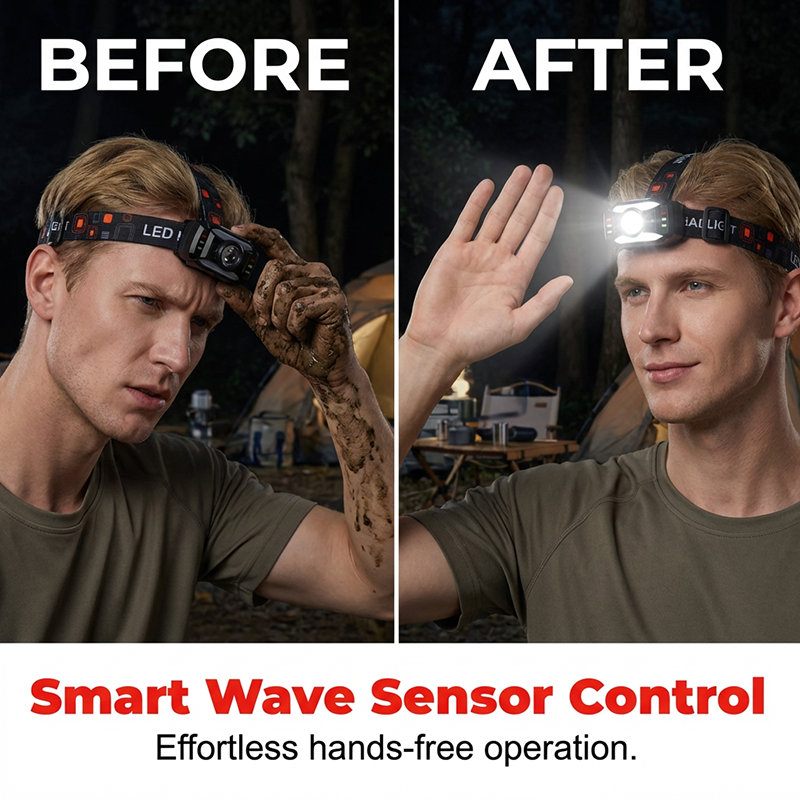 Motion Sensor LED Headlamp for Outdoors