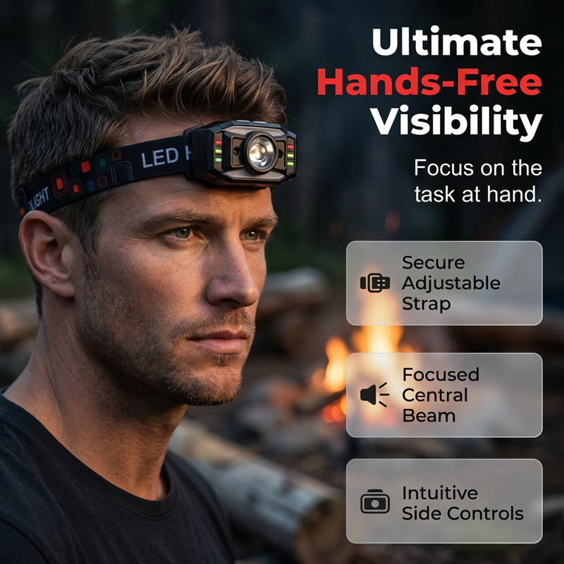 Motion Sensor LED Headlamp for Outdoors