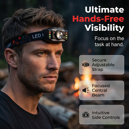 Motion Sensor LED Headlamp for Outdoors