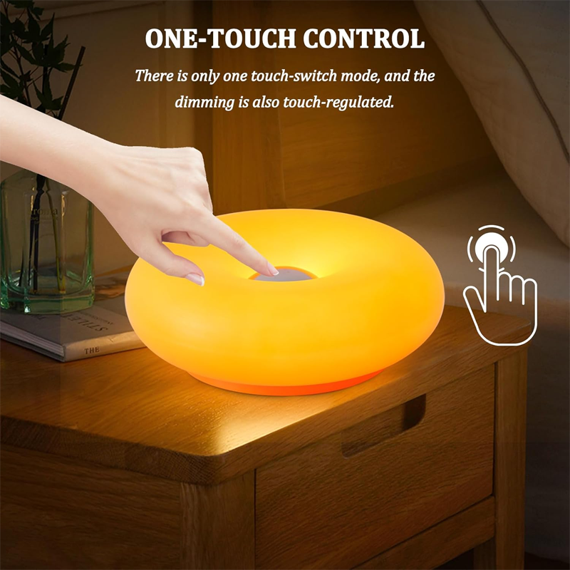 🔥 60% DE DESCONTO – Luminária LED Donut com Controle Tátil | Design único, dimerizável & perfeita para criar ambiente aconchegante 🍩💡