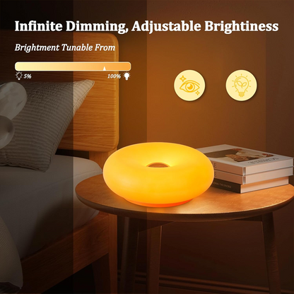 🔥 60% DE DESCONTO – Luminária LED Donut com Controle Tátil | Design único, dimerizável & perfeita para criar ambiente aconchegante 🍩💡