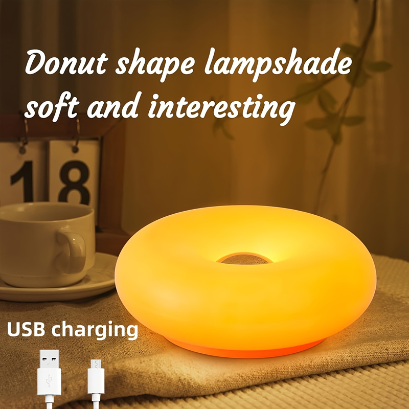 🔥 60% DE DESCONTO – Luminária LED Donut com Controle Tátil | Design único, dimerizável & perfeita para criar ambiente aconchegante 🍩💡