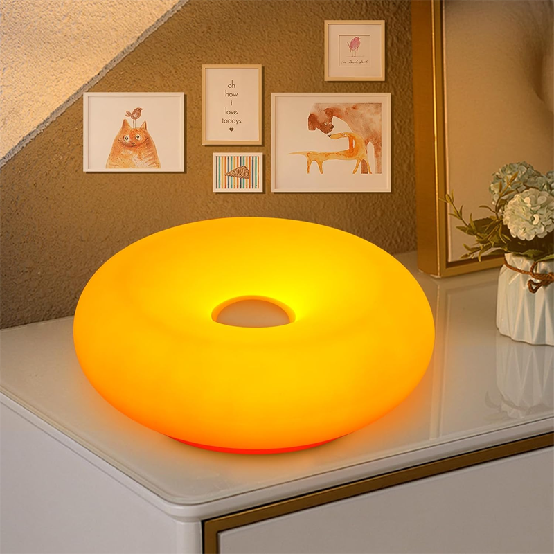 🔥 60% DE DESCONTO – Luminária LED Donut com Controle Tátil | Design único, dimerizável & perfeita para criar ambiente aconchegante 🍩💡