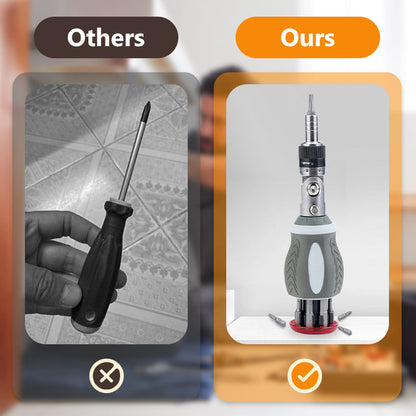 🎁 50% DE DESCONTO 🎅 Kit de 8 em 1 com Chave de Fenda Ratenete Magnética | Multifuncional, compacta & ideal para reparos rápidos