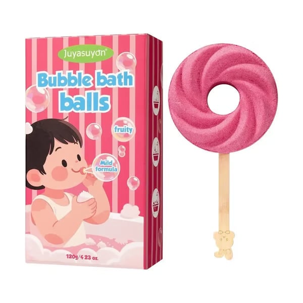 🍭 50% DE DESCONTO – Bombas de Banho Reutilizáveis em Forma de Pirulito | Espuma colorida, diversão garantida & pele macia