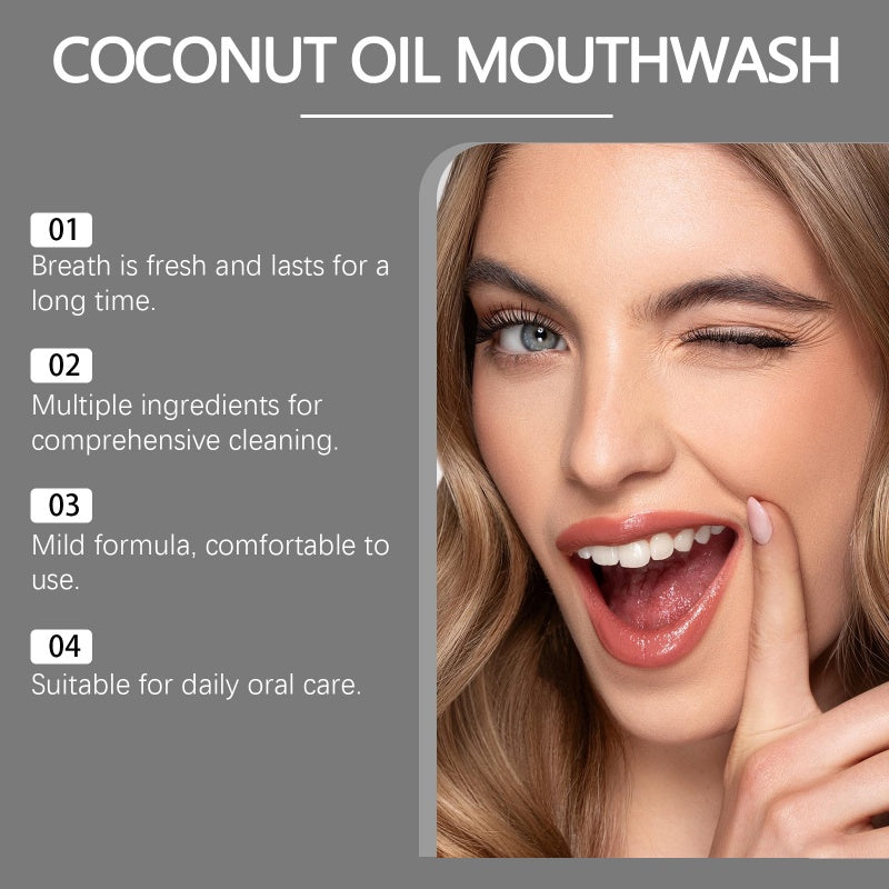 🔥COMPRE 2 E GANHE 1 GRÁTIS🦷👍PROMOÇÃO EM DESTAQUE - Enxaguante bucal concentrado natural com óleo de coco e menta