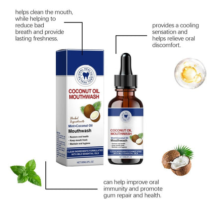 🔥COMPRE 2 E GANHE 1 GRÁTIS🦷👍PROMOÇÃO EM DESTAQUE - Enxaguante bucal concentrado natural com óleo de coco e menta