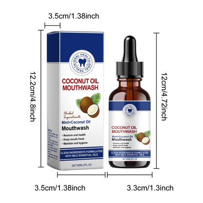 🔥COMPRE 2 E GANHE 1 GRÁTIS🦷👍PROMOÇÃO EM DESTAQUE - Enxaguante bucal concentrado natural com óleo de coco e menta