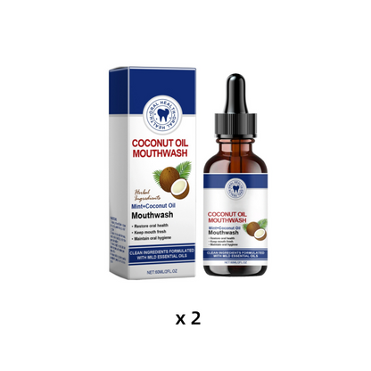 🔥COMPRE 2 E GANHE 1 GRÁTIS🦷👍PROMOÇÃO EM DESTAQUE - Enxaguante bucal concentrado natural com óleo de coco e menta