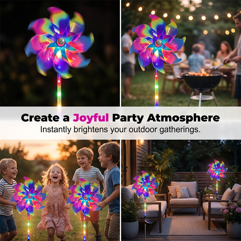 🌈 50% DE DESCONTO – Luz Solar Cata-vento para Jardim | Cores vibrantes, automática & resistente à chuva