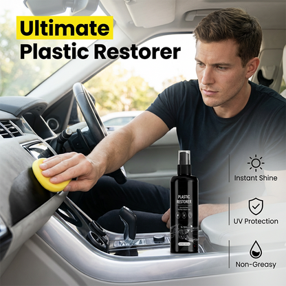 🔧 50% DE DESCONTO – Restaurador de Plásticos | Remove desbotamento & protege contra UV