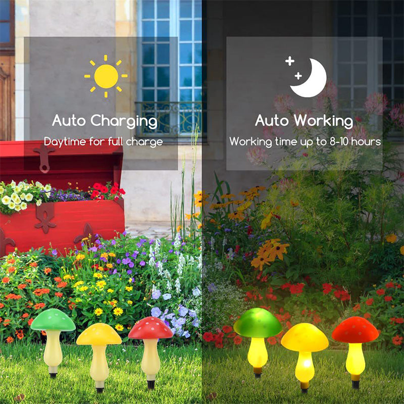 🍄 50% DE DESCONTO – Luz Solar Cogumelo à Prova d'Água | Decoração automática & econômica