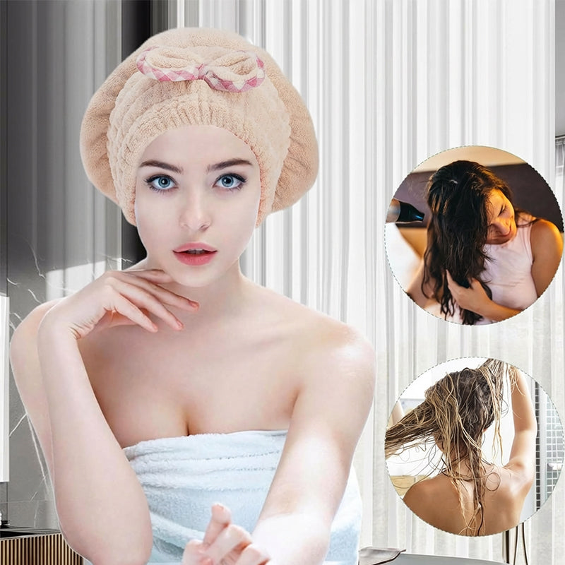 🧖‍♀️ 50% DE DESCONTO – Turbante de Cabelo em Tecido Felpudo | Secagem suave, confortável & prático