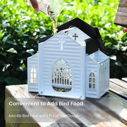 🐦 50% DE DESCONTO – Alimentador de Pássaros Solar em Forma de Templo | Decoração automática, sustentável & resistente à chuva