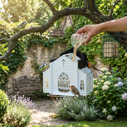 🐦 50% DE DESCONTO – Alimentador de Pássaros Solar em Forma de Templo | Decoração automática, sustentável & resistente à chuva