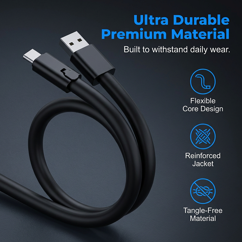 🔌 50% DE DESCONTO – Cabo USB-C de Corte e Reparo | Carregamento rápido, ajustável & durável