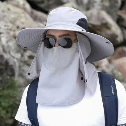 Chapéu de sol profissional para atividades ao ar livre 🛡️, com aba larga e proteção UPF 50+, design respirável, proteção contra o sol e insetos — a escolha ideal para caminhadas de verão