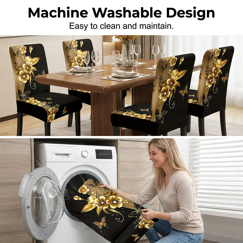 Printed Stretch Dining Chair Cover