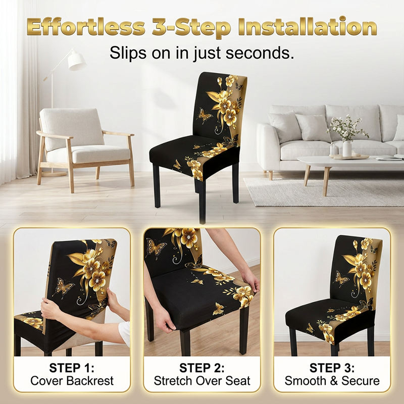 Printed Stretch Dining Chair Cover
