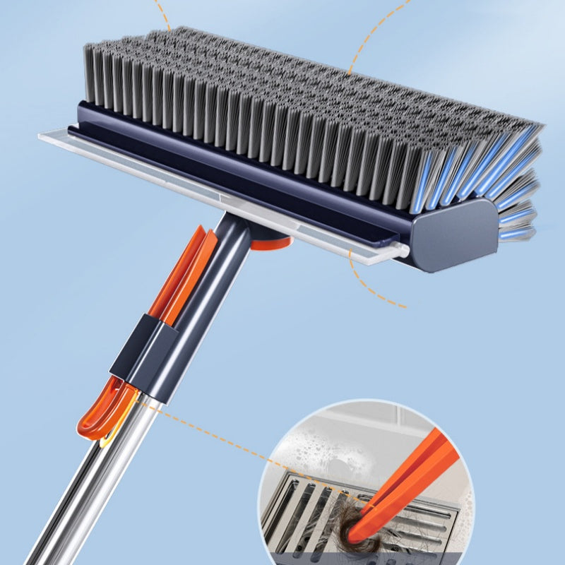 🧹 50% DE DESCONTO – Escova 3 em 1 para Pisos com Cabo Longo | Limpeza pesada, alcança cantos & ergonômica