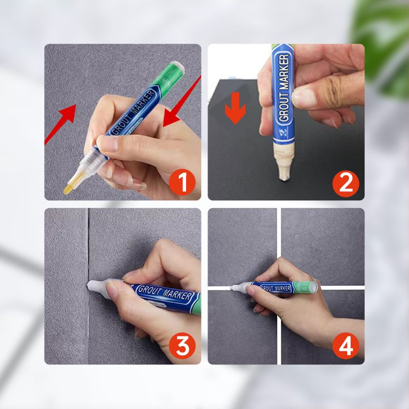 ✏️ 50% DE DESCONTO – Caneta de Tinta para Rejunte de Azulejos | À prova d'água, cobre rachaduras & fácil aplicação