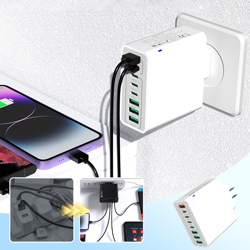 🔌 50% DE DESCONTO – Carregador Multi-Porta 150W Ultra-Rápido | 8 portas USB, carregamento simultâneo & proteção inteligente ⚡