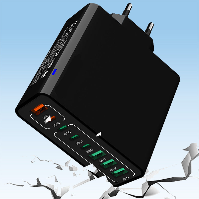 🔌 50% DE DESCONTO – Carregador Multi-Porta 150W Ultra-Rápido | 8 portas USB, carregamento simultâneo & proteção inteligente ⚡