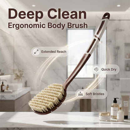 🧽 50% DE DESCONTO – Escova Corporal Ergonómica com Cabo Comprido | Alcança todas as costas, esfolia suavemente & fácil de manusear
