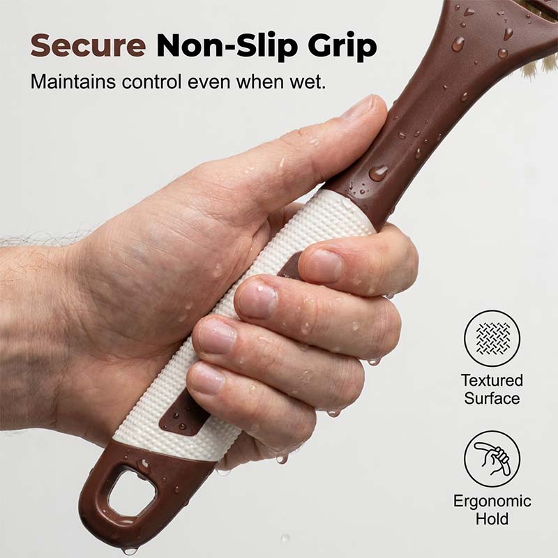 🧽 50% DE DESCONTO – Escova Corporal Ergonómica com Cabo Comprido | Alcança todas as costas, esfolia suavemente & fácil de manusear