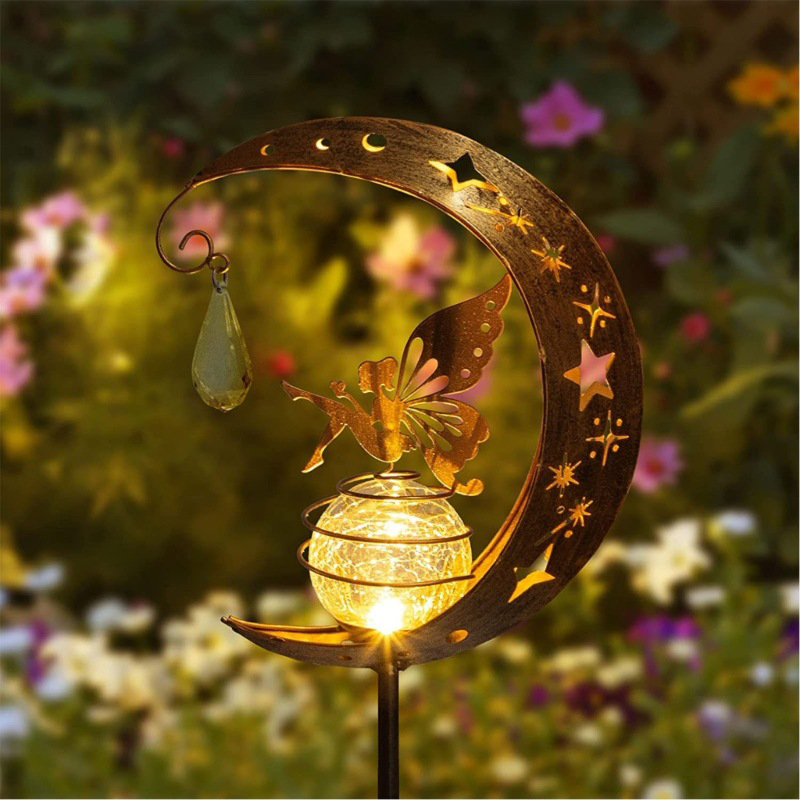 🌙 50% DE DESCONTO – Luz Solar de Jardim em Forma de Lua e Fada | Decoração noturna automática & resistente à chuva