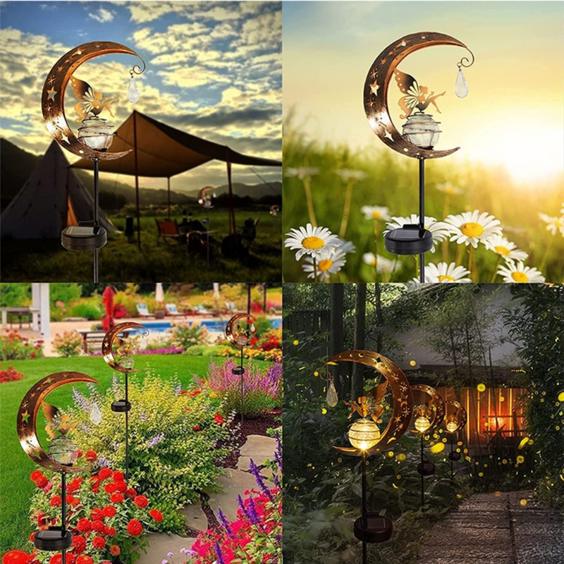 🌙 50% DE DESCONTO – Luz Solar de Jardim em Forma de Lua e Fada | Decoração noturna automática & resistente à chuva