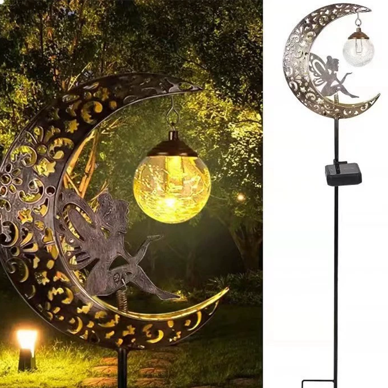 🌙 50% DE DESCONTO – Luz Solar de Jardim em Forma de Lua e Fada | Decoração noturna automática & resistente à chuva