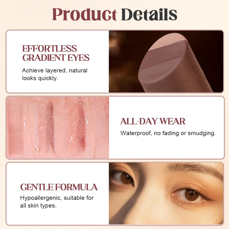✨ 50% DE DESCONTO – Bastão de Sombra com Gradiente Suave | Cores suaves, fácil de esfumar & duração prolongada