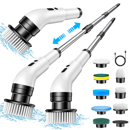 🧹50% DE DESCONTO – Escova Elétrica Multifuncional com Cabo Extensível | Alcança lugares altos, remove gordura & fácil de usar