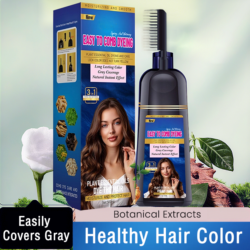 💇‍♀️ 50% DE DESCONTO – Tinta 3 em 1 para Cabelo com Pente | Aplicação uniforme, coloração intensa & prátic