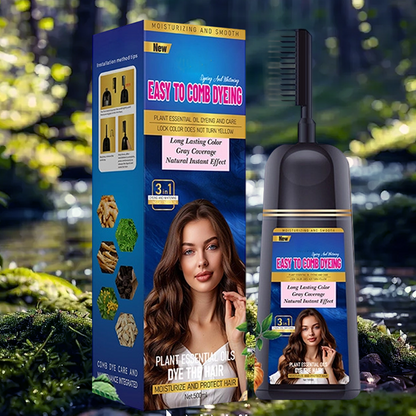 💇‍♀️ 50% DE DESCONTO – Tinta 3 em 1 para Cabelo com Pente | Aplicação uniforme, coloração intensa & prátic