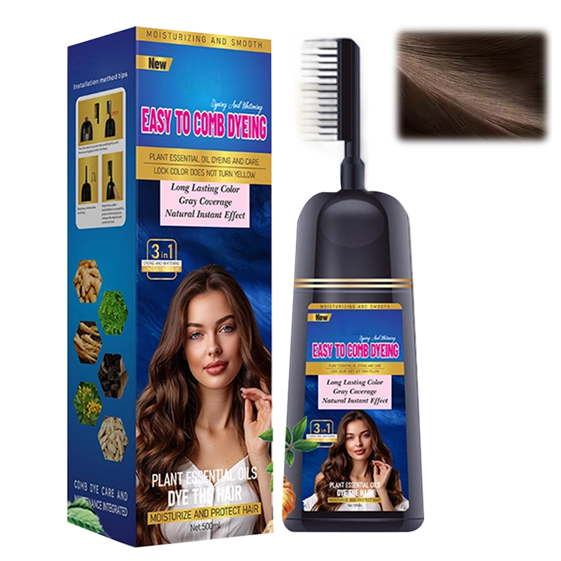 💇‍♀️ 50% DE DESCONTO – Tinta 3 em 1 para Cabelo com Pente | Aplicação uniforme, coloração intensa & prátic
