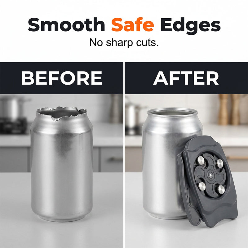 🥫 50% DE DESCONTO – Abridor de Latas com Borda Lisa e Segura | Corte suave, sem riscos & fácil de usar