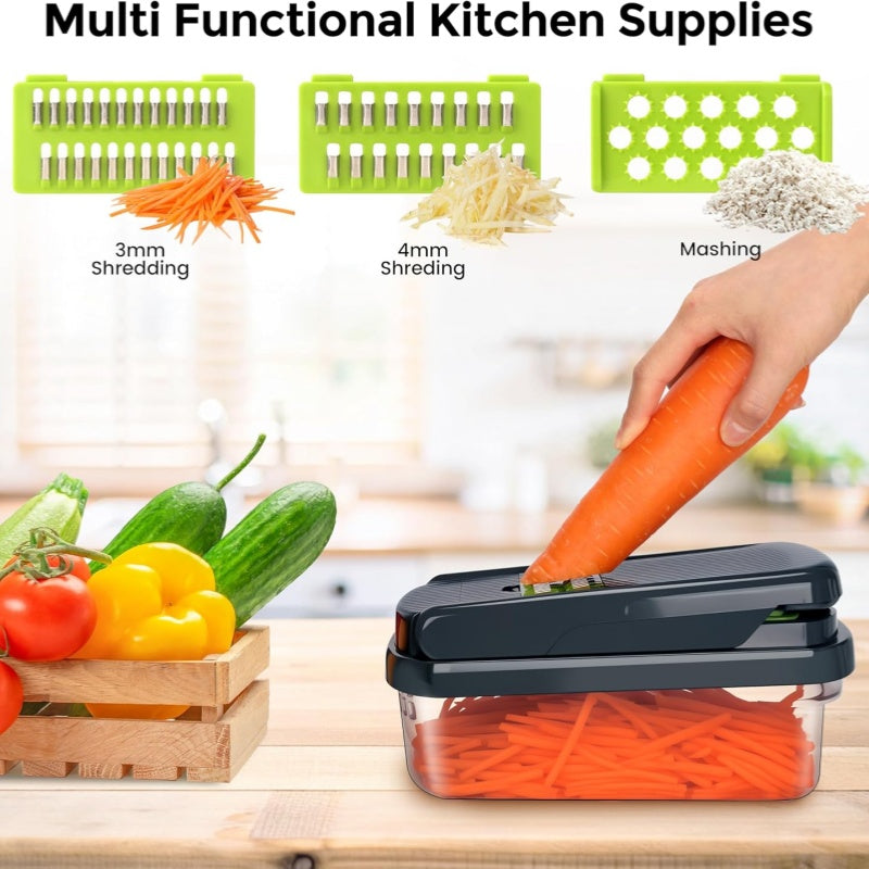 🧄 50% DE DESCONTO – Picador Multifuncional de Alimentos com Recipiente | Rápido, prático & fácil de limpar