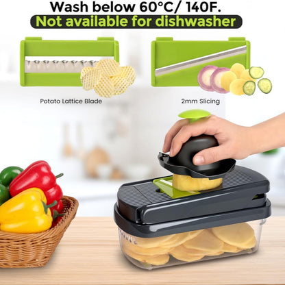 🧄 50% DE DESCONTO – Picador Multifuncional de Alimentos com Recipiente | Rápido, prático & fácil de limpar