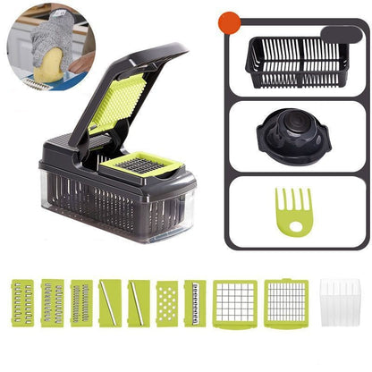🧄 50% DE DESCONTO – Picador Multifuncional de Alimentos com Recipiente | Rápido, prático & fácil de limpar