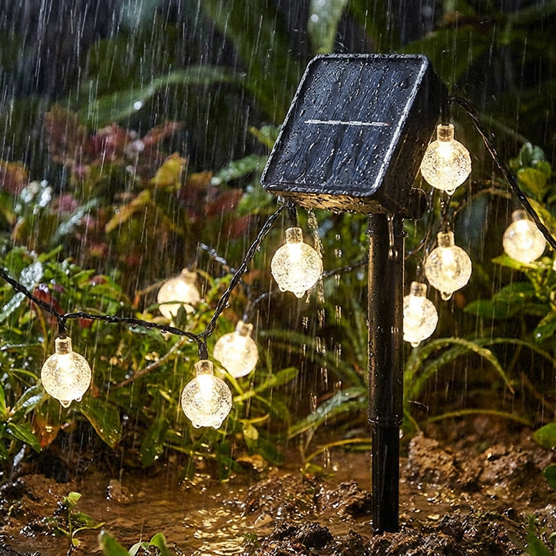 💡 50% DE DESCONTO – Luzes Solares Impermeáveis para Pátio | Efeito bolha, economia de energia & decoração automática