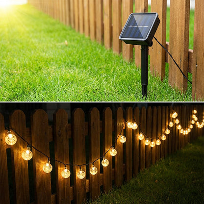 💡 50% DE DESCONTO – Luzes Solares Impermeáveis para Pátio | Efeito bolha, economia de energia & decoração automática